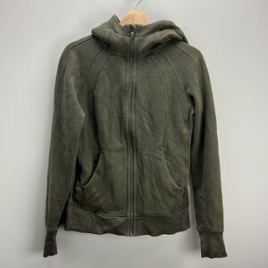 Lululemon Scuba Hoodie Full Zip Womens 8 Olive Green Athleisure